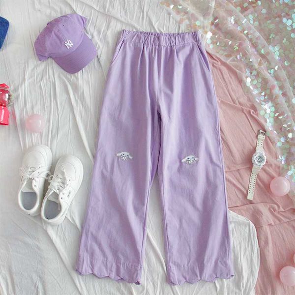 women's pants & capris wide-leg girls nine points loose students cute patch elastic waist casual, Black;white
women's pants & capris wide-leg girls nine points loose students cute patch elastic waist casual, Black;white