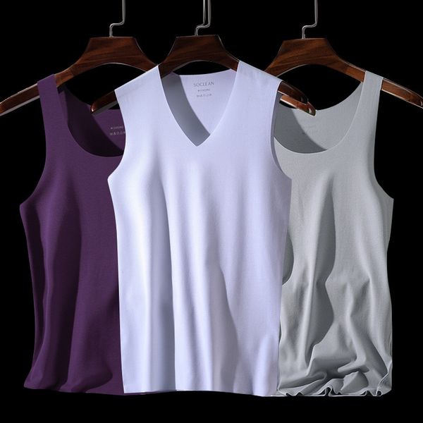 new men' high-end ice silk seamless solid color high elastic sports fitness sports fitness vest seamless vest, White;black
new men' high-end ice silk seamless solid color high elastic sports fitness sports fitness vest seamless vest, White;black