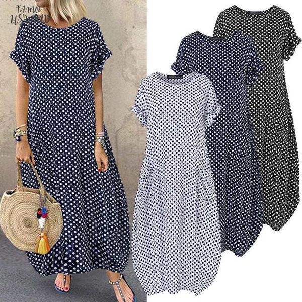 2020 bohemian polka dot baggy dress womens summer sundress fashion short sleeve tunic maxi vestidos female casual robe, Black;gray
2020 bohemian polka dot baggy dress womens summer sundress fashion short sleeve tunic maxi vestidos female casual robe, Black;gray