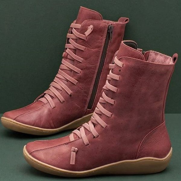 women mid-calf boots flats lace up flat shoes woman chaussure zapatos mujer vintage pu leather booties botas mujer invierno 2019, Black
women mid-calf boots flats lace up flat shoes woman chaussure zapatos mujer vintage pu leather booties botas mujer invierno 2019, Black