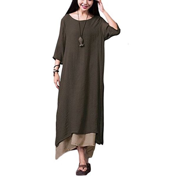 romacci women casual maxi dress vintage chinese style loose boho long dress, Black;gray
romacci women casual maxi dress vintage chinese style loose boho long dress, Black;gray