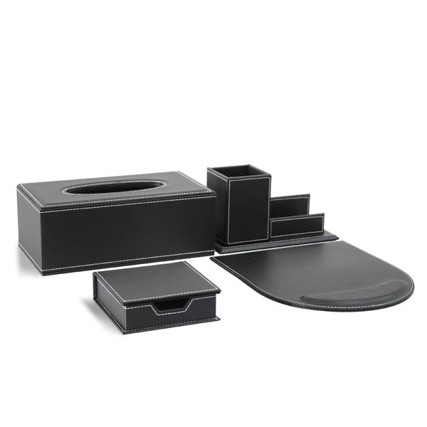 moonhouse 4pcs modern upscale leather office supplies sets pen holder card holder memo case mouse pad desk sets black
moonhouse 4pcs modern upscale leather office supplies sets pen holder card holder memo case mouse pad desk sets black