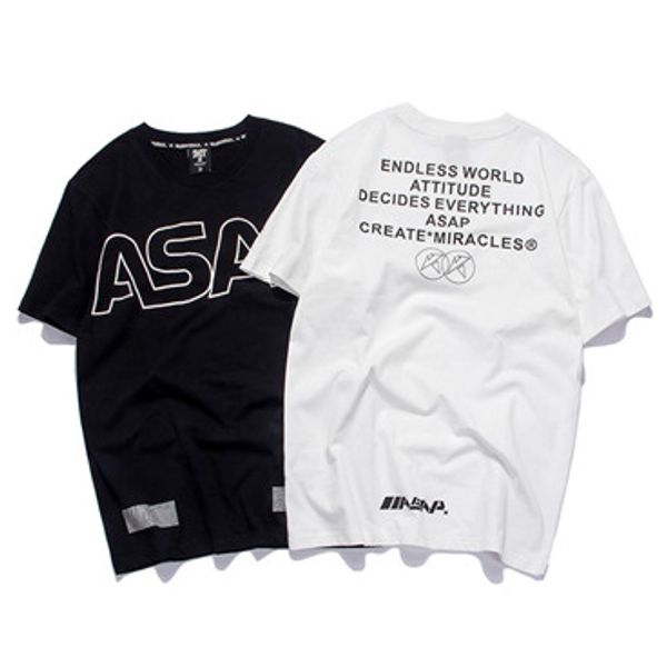 19ss summer new asap letter print men's short sleeve round neck t-shirt, White;black
19ss summer new asap letter print men's short sleeve round neck t-shirt, White;black