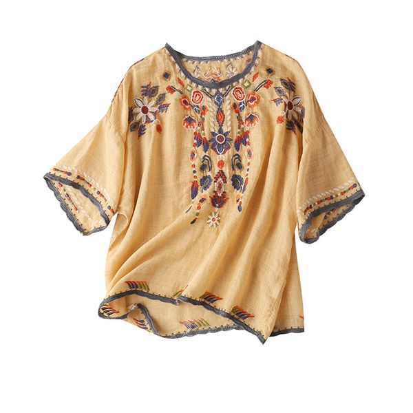 thin indie folk linen cotton women blouse and shirts summer loose embroidery floral blusas de mujer largos sueltos, White
thin indie folk linen cotton women blouse and shirts summer loose embroidery floral blusas de mujer largos sueltos, White