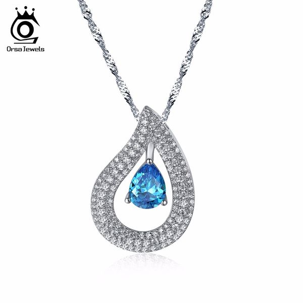 orsa jewels women pendants & necklaces aaa big blue cubic zircon female necklace with chain fashion jewelry on121, Silver
orsa jewels women pendants & necklaces aaa big blue cubic zircon female necklace with chain fashion jewelry on121, Silver