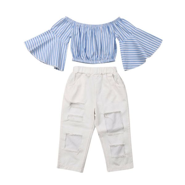 kids little girls fall outfits long sleeve shirts blouses flare jeans denim pants clothes set, White
kids little girls fall outfits long sleeve shirts blouses flare jeans denim pants clothes set, White