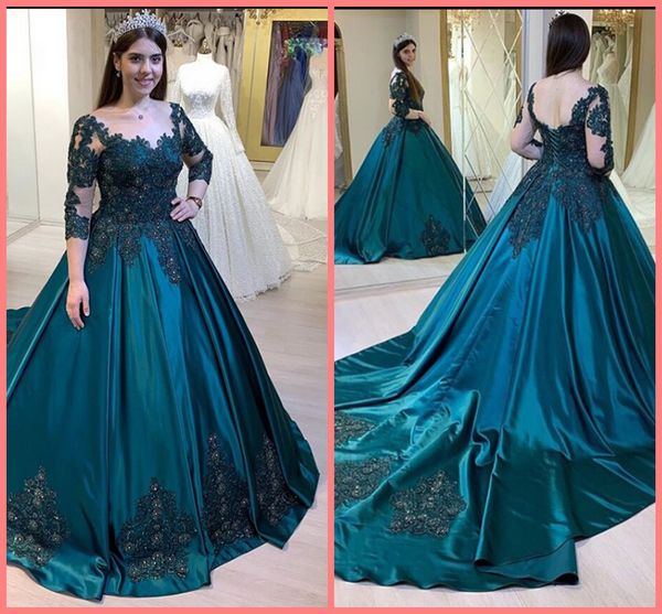 2019 robe de soiree темно-зеленый атлас 3/4 с длинными рукавами платье выпускного вечера совок шеи кружева аппликации бисероплетение бальное, Black
2019 robe de soiree темно-зеленый атлас 3/4 с длинными рукавами платье выпускного вечера совок шеи кружева аппликации бисероплетение бальное, Black