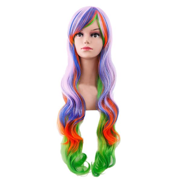 2019 fashion women's wig full bangs muticolor wig long curly hair styling cool temperature for hairstyles professional, Brown
2019 fashion women's wig full bangs muticolor wig long curly hair styling cool temperature for hairstyles professional, Brown