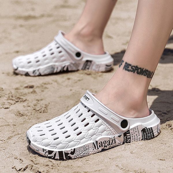 2019 summer new men's mule slippers eva light fashion graffiti printing sandals for man women lovers garden garden, Black
2019 summer new men's mule slippers eva light fashion graffiti printing sandals for man women lovers garden garden, Black