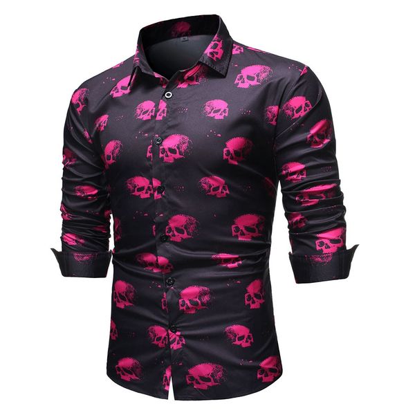 autumn shirt men's autumn new casual fashion turn down collar skeleton printing slim lapel long sleeve mens collar shirt, White;black
autumn shirt men's autumn new casual fashion turn down collar skeleton printing slim lapel long sleeve mens collar shirt, White;black