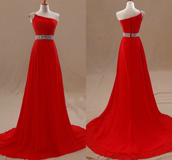 2020 red silver crystal beaded long formal dresses evening gowns one shoulder pleats chiffon prom cocktail party dress bridesmaid fashion, Black;red
2020 red silver crystal beaded long formal dresses evening gowns one shoulder pleats chiffon prom cocktail party dress bridesmaid fashion, Black;red