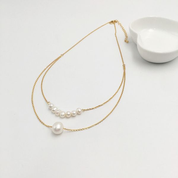 handmade multi layer natural baroque pearl clavicle chain 14kgf choker necklace fashion 2020 new, Silver
handmade multi layer natural baroque pearl clavicle chain 14kgf choker necklace fashion 2020 new, Silver