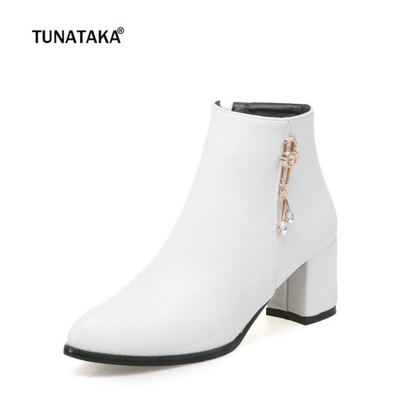 women crystal boots thick heel ankle boots zipper pointed toe fashion autumn winter shoes plus size 43 2018 white black
women crystal boots thick heel ankle boots zipper pointed toe fashion autumn winter shoes plus size 43 2018 white black