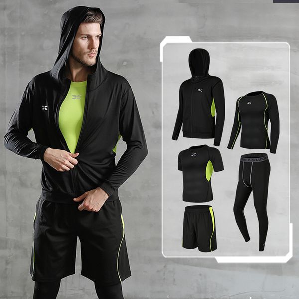 5 pcs/set men's tracksuit gym fitness compression sports suit clothes running jogging sport wear exercise workout tights, White;black
5 pcs/set men's tracksuit gym fitness compression sports suit clothes running jogging sport wear exercise workout tights, White;black