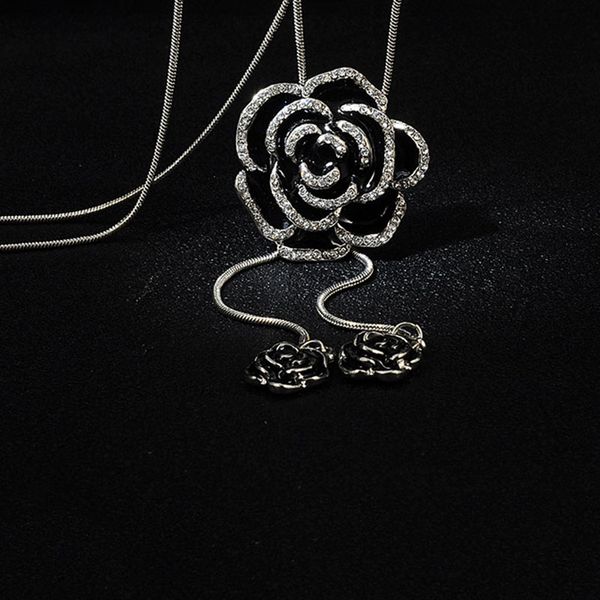 new women flower long adjustable chain pendant sweater necklace(rose necklace, Silver
new women flower long adjustable chain pendant sweater necklace(rose necklace, Silver