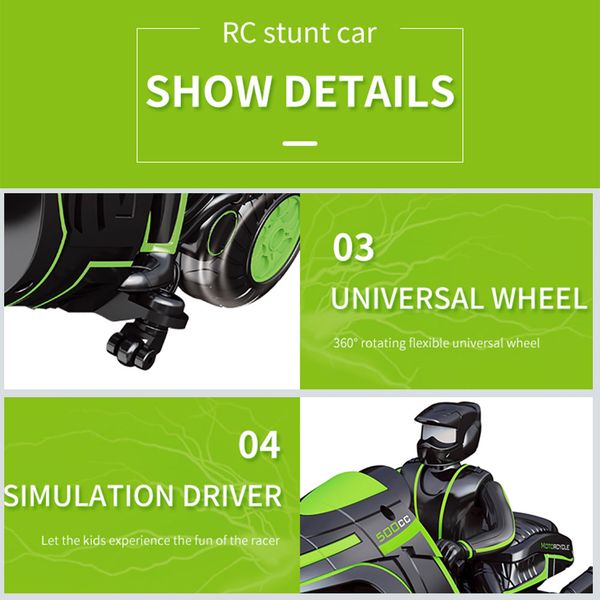 rc stunt car motorcycle 2.4ghz 3d rotating drift stunt car racing motorbike kids motorcycle electric rc boy toys for children
rc stunt car motorcycle 2.4ghz 3d rotating drift stunt car racing motorbike kids motorcycle electric rc boy toys for children