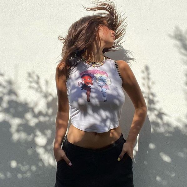 navel all-match printed angel demon slim leopard pattern trimming vest 26122, White
navel all-match printed angel demon slim leopard pattern trimming vest 26122, White