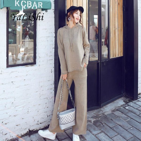 2 piece set 2018 autumn women black long sleeve o-neck knitting hooded modis casual playsuit and full length pants ladies, White
2 piece set 2018 autumn women black long sleeve o-neck knitting hooded modis casual playsuit and full length pants ladies, White