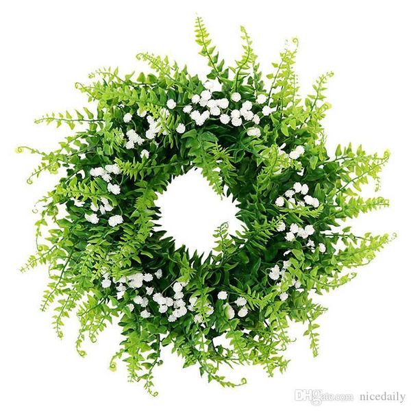round wreath artificial wreath green leaves for door wall window decoration - wedding party christmas decor support wholesale
round wreath artificial wreath green leaves for door wall window decoration - wedding party christmas decor support wholesale