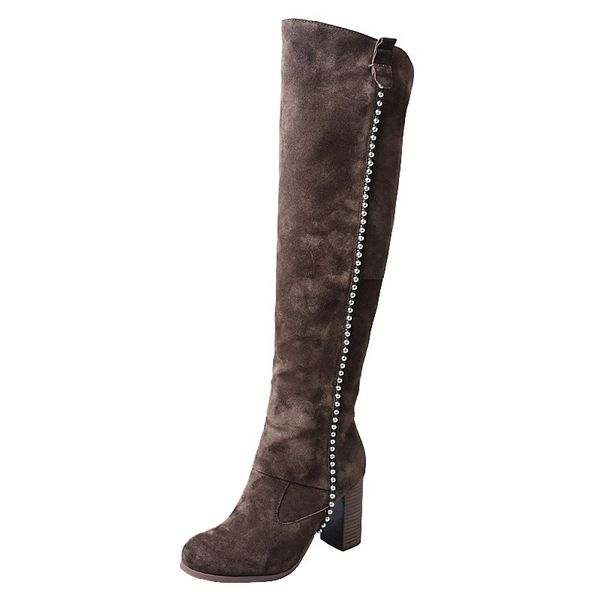 2020 Winter New Rivet Over-The-Knee Cow Suede Riding Boots Women High Heel Genuine Leather Thigh High Boots Shoes Lady Sock Boot
2020 Winter New Rivet Over-The-Knee Cow Suede Riding Boots Women High Heel Genuine Leather Thigh High Boots Shoes Lady Sock Boot