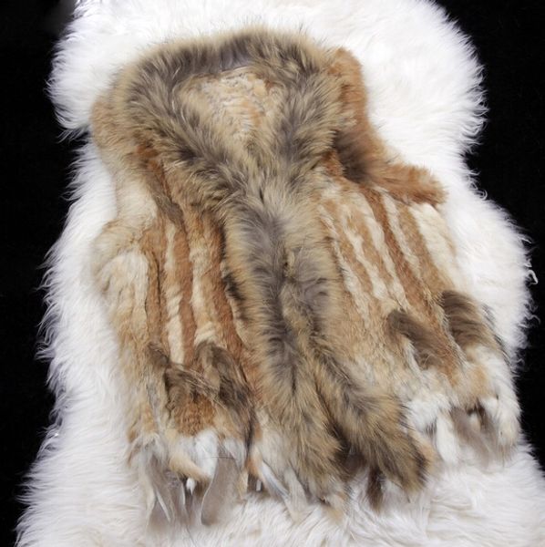 ladies genuine knitted fur vest raccoon fur trimming tassels women natural waistcoat lady gilet colete pel, Black;white
ladies genuine knitted fur vest raccoon fur trimming tassels women natural waistcoat lady gilet colete pel, Black;white