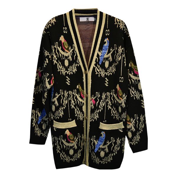 brand designer women jacquard sweater cardigans 2019 fall winter new arrival fashion birds v neck tiger button loose coats oversized, White;black
brand designer women jacquard sweater cardigans 2019 fall winter new arrival fashion birds v neck tiger button loose coats oversized, White;black