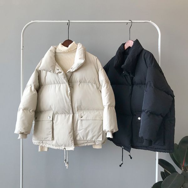2019 women winter coat long sleeve stand collar women thick warm coat casaco feminino oversized parkas, Black
2019 women winter coat long sleeve stand collar women thick warm coat casaco feminino oversized parkas, Black