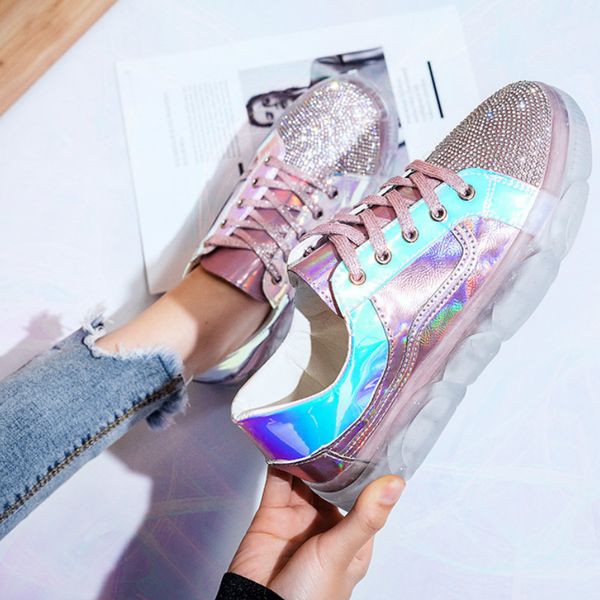 

spring autumn women sneakers fashion transparent jelly sole rhinestone woman running shoes tenis feminino zapatos mujer k2-72