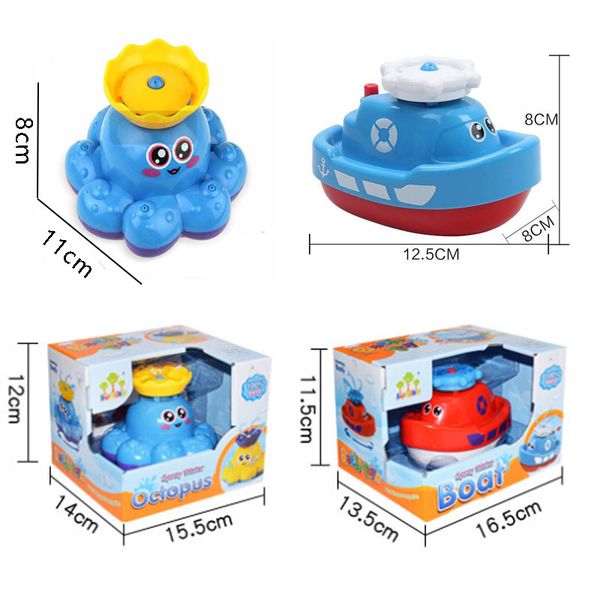 cartoon funny baby bath toy electric rotating spraying water ship toy for infant water jet boat bathroom bathtub kid gift