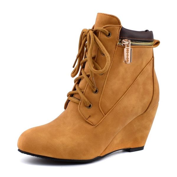 flock round toe high heels ankle boots for women lace-up zipper wedges boots ladies winter shoes woman black yellow women
flock round toe high heels ankle boots for women lace-up zipper wedges boots ladies winter shoes woman black yellow women
