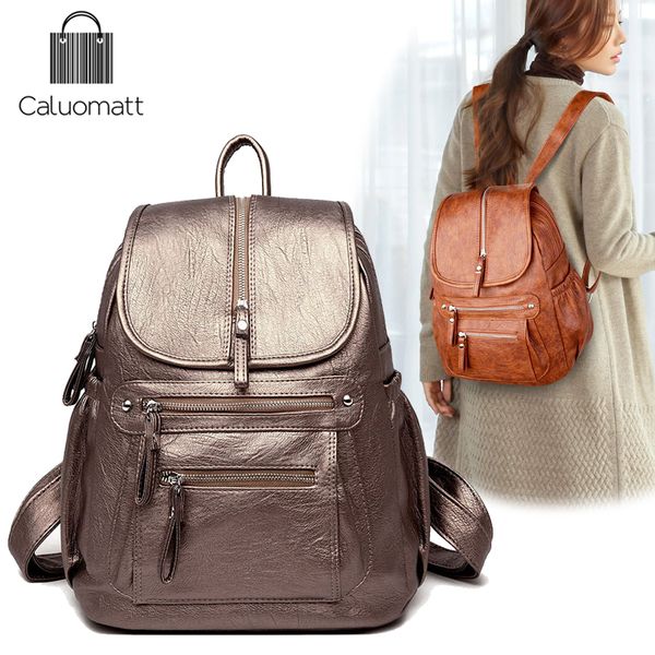 caluoma2020 women backpack female soft leather school bags for teenage girls travel bag mochila feminina sac a dos femme
caluoma2020 women backpack female soft leather school bags for teenage girls travel bag mochila feminina sac a dos femme