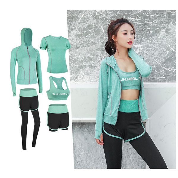 5 piece set yoga for women wear bra sports running fitness women's t-shirt fitness clothing training sport suit set, White;red
5 piece set yoga for women wear bra sports running fitness women's t-shirt fitness clothing training sport suit set, White;red