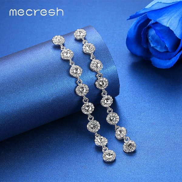 mecresh statement crystal bridal long drop earrings for women silver color wedding engagement chain dangle earrings meh1208
mecresh statement crystal bridal long drop earrings for women silver color wedding engagement chain dangle earrings meh1208