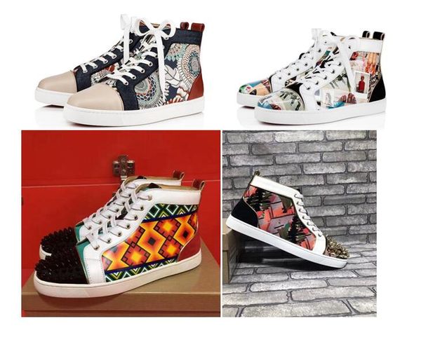 designers shoe red bottom fashion brand studded spikes flat luxury graffiti designer sneakers leisure trainer footwear with box, Black
designers shoe red bottom fashion brand studded spikes flat luxury graffiti designer sneakers leisure trainer footwear with box, Black