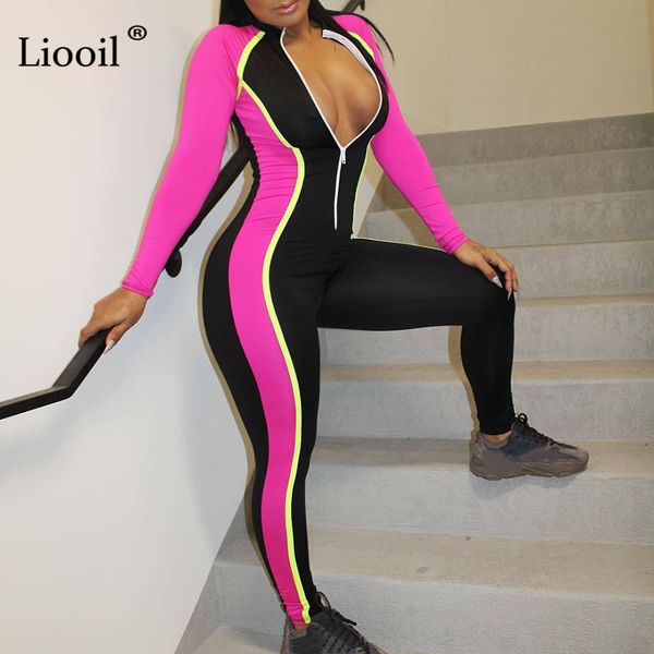 liooil patchwork color block stripe bodycon jumpsuits for women 2019 long sleeve zipper party club rompers womens jumpsuit, Black;white
liooil patchwork color block stripe bodycon jumpsuits for women 2019 long sleeve zipper party club rompers womens jumpsuit, Black;white