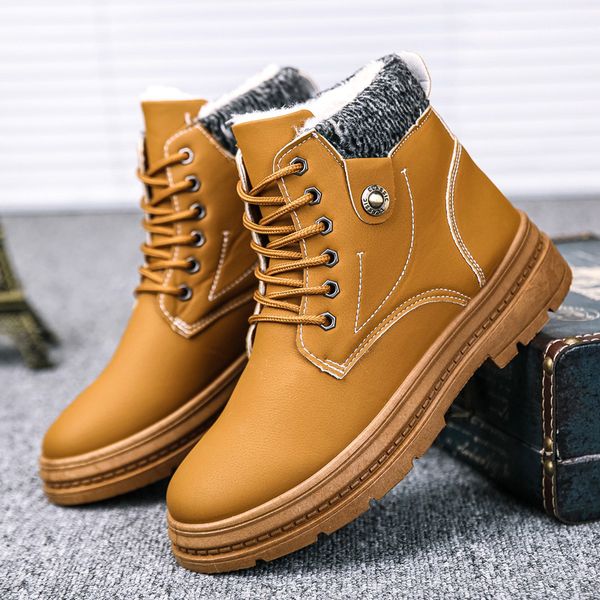 men's men man boy outdoor tooling students wild walk sneakers winter shoes motorcycle western warm snow boots lace up, Black
men's men man boy outdoor tooling students wild walk sneakers winter shoes motorcycle western warm snow boots lace up, Black