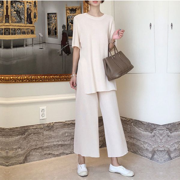 summer knitting sweater pantsuit two piece set for women summer casual pullover knitted v-neck wide leg pants suit ka839, White
summer knitting sweater pantsuit two piece set for women summer casual pullover knitted v-neck wide leg pants suit ka839, White