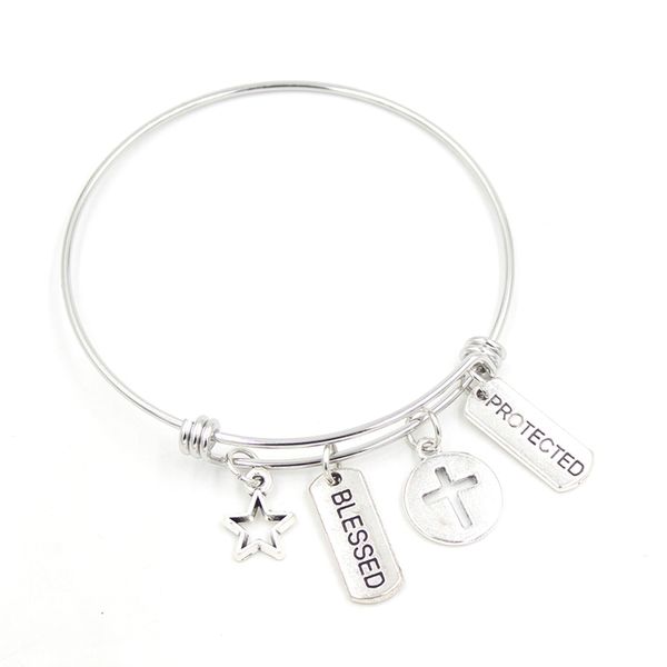 wholesale inspiration jewelry stainless steel bangle bracelet inspire star protected blessed cross charms bracelet&bangle gifts pulsera, Golden;silver
wholesale inspiration jewelry stainless steel bangle bracelet inspire star protected blessed cross charms bracelet&bangle gifts pulsera, Golden;silver