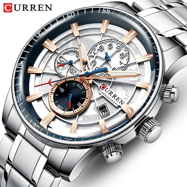 curren brand mens watches stainless steel quartz men watch sports chronograph wristwatch big dial clock relogio masculino, Slivery;brown
curren brand mens watches stainless steel quartz men watch sports chronograph wristwatch big dial clock relogio masculino, Slivery;brown