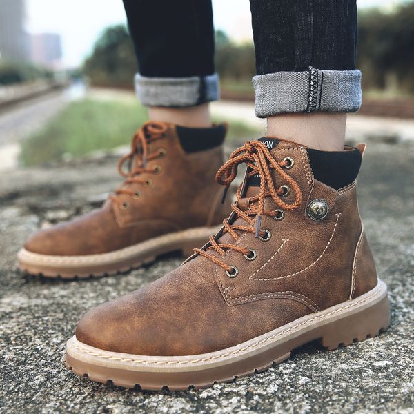 high men boots leather work boots fashion comfortable winter shoes lace up anti-slip working ankle men casual shoes, Black
high men boots leather work boots fashion comfortable winter shoes lace up anti-slip working ankle men casual shoes, Black