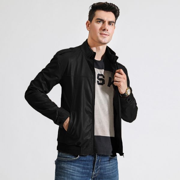 men's fashion pu leather long sleeve jackets mens stand collar zipper autumn winter coat casual motorcycle coats 2019 new, Black;brown
men's fashion pu leather long sleeve jackets mens stand collar zipper autumn winter coat casual motorcycle coats 2019 new, Black;brown