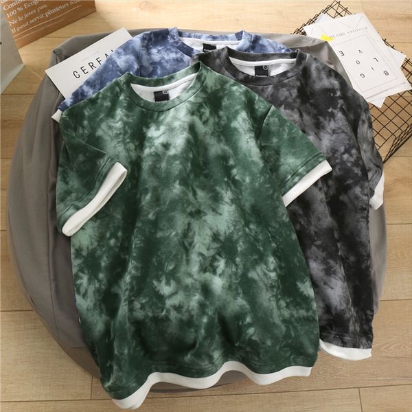 tie-dyed short-sleeved t-shirt female 2020 thin ring cotton loose wool ring wool slim casual color matching top, White
tie-dyed short-sleeved t-shirt female 2020 thin ring cotton loose wool ring wool slim casual color matching top, White