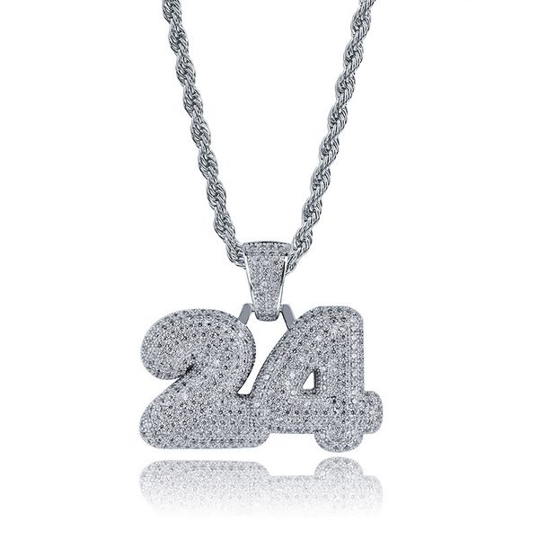 glaring zircon necklaces personality fashion men women pendant jewelry luxury 18k gold plated copper number 24 hip hop necklace, Silver
glaring zircon necklaces personality fashion men women pendant jewelry luxury 18k gold plated copper number 24 hip hop necklace, Silver
