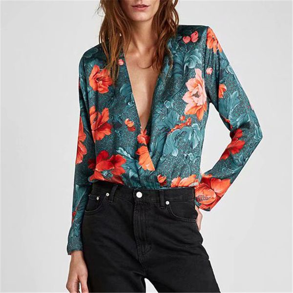 vintage v neck floral pattern bodysuit crossover design loose long sleeve playsuit 2019 casual chic retro blusas 4 color, Black;white
vintage v neck floral pattern bodysuit crossover design loose long sleeve playsuit 2019 casual chic retro blusas 4 color, Black;white