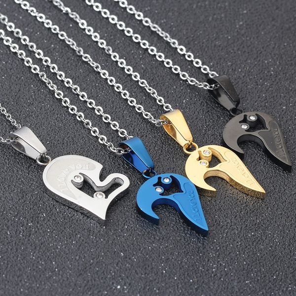 2pcs/set lovers heart pendant necklace half heart neck chain winter sweater chain jewelry, Silver
2pcs/set lovers heart pendant necklace half heart neck chain winter sweater chain jewelry, Silver