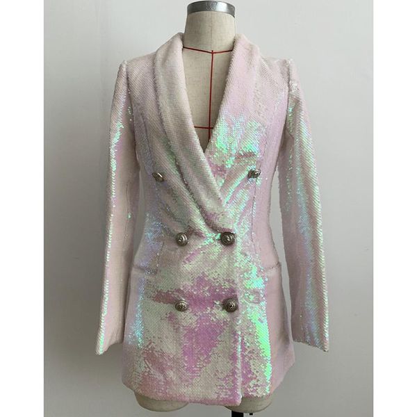designer women's jacket runway double breasted lion buttons shawl collar glitter sequined office suit blazer femme, White;black
designer women's jacket runway double breasted lion buttons shawl collar glitter sequined office suit blazer femme, White;black