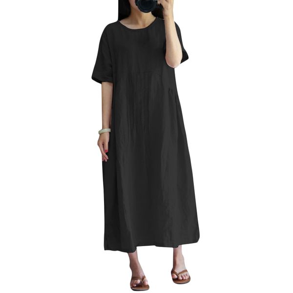 women summer dress vintage o neck short sleeve casual loose dress robe femme long maxi xxxl 4xl 5xl plus size cotton, Black;gray
women summer dress vintage o neck short sleeve casual loose dress robe femme long maxi xxxl 4xl 5xl plus size cotton, Black;gray