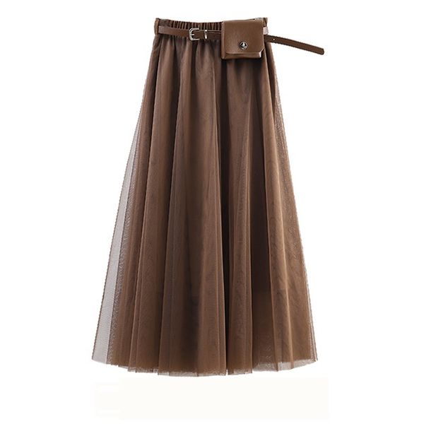 2019 autumn & winter new arrival mid length skirt korean solid color a-line mesh skirt with waist bag ing, Black
2019 autumn & winter new arrival mid length skirt korean solid color a-line mesh skirt with waist bag ing, Black