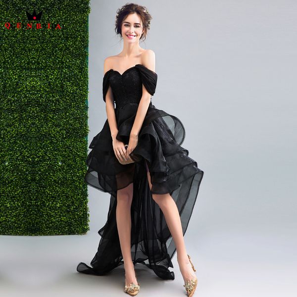 queen bridal evening dresses high low cap sleeve black short prom women party dress evening gown 2018 vestido de festa jw27, White;black
queen bridal evening dresses high low cap sleeve black short prom women party dress evening gown 2018 vestido de festa jw27, White;black
