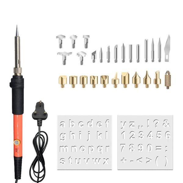 28pcs 60w temperature adjustable electric soldering iron kit carving pyrography tools wood burning pen set welding heat pencil
28pcs 60w temperature adjustable electric soldering iron kit carving pyrography tools wood burning pen set welding heat pencil